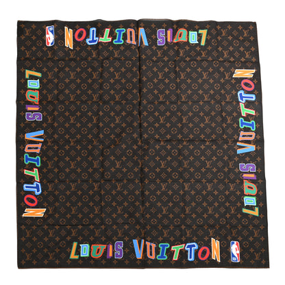 Louis Vuitton X NBA Cotton Silk Letters Mask Cover and Bandana Set Brown 1 of 7