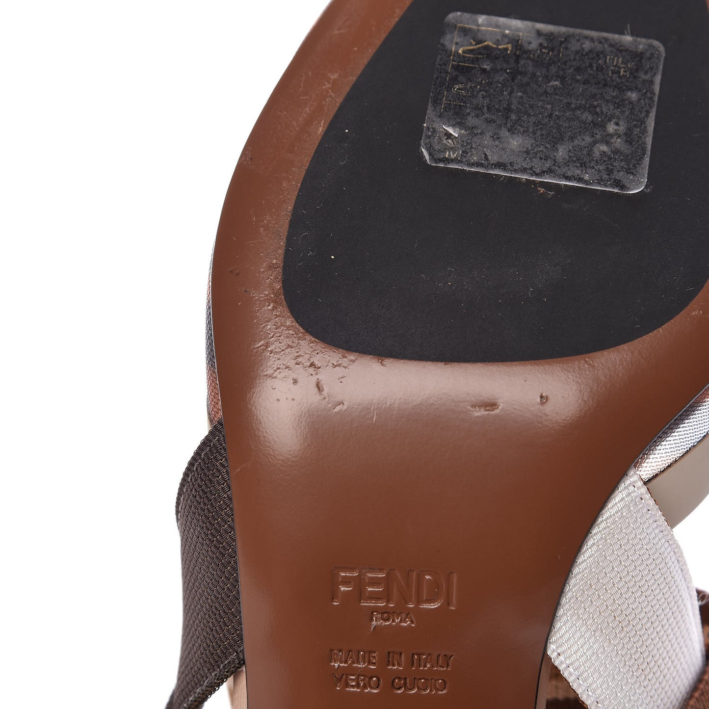 Technical Mesh FF Colibri 55mm Slingback Pumps 38 Tobacco Moro Camelia Beige Caramello