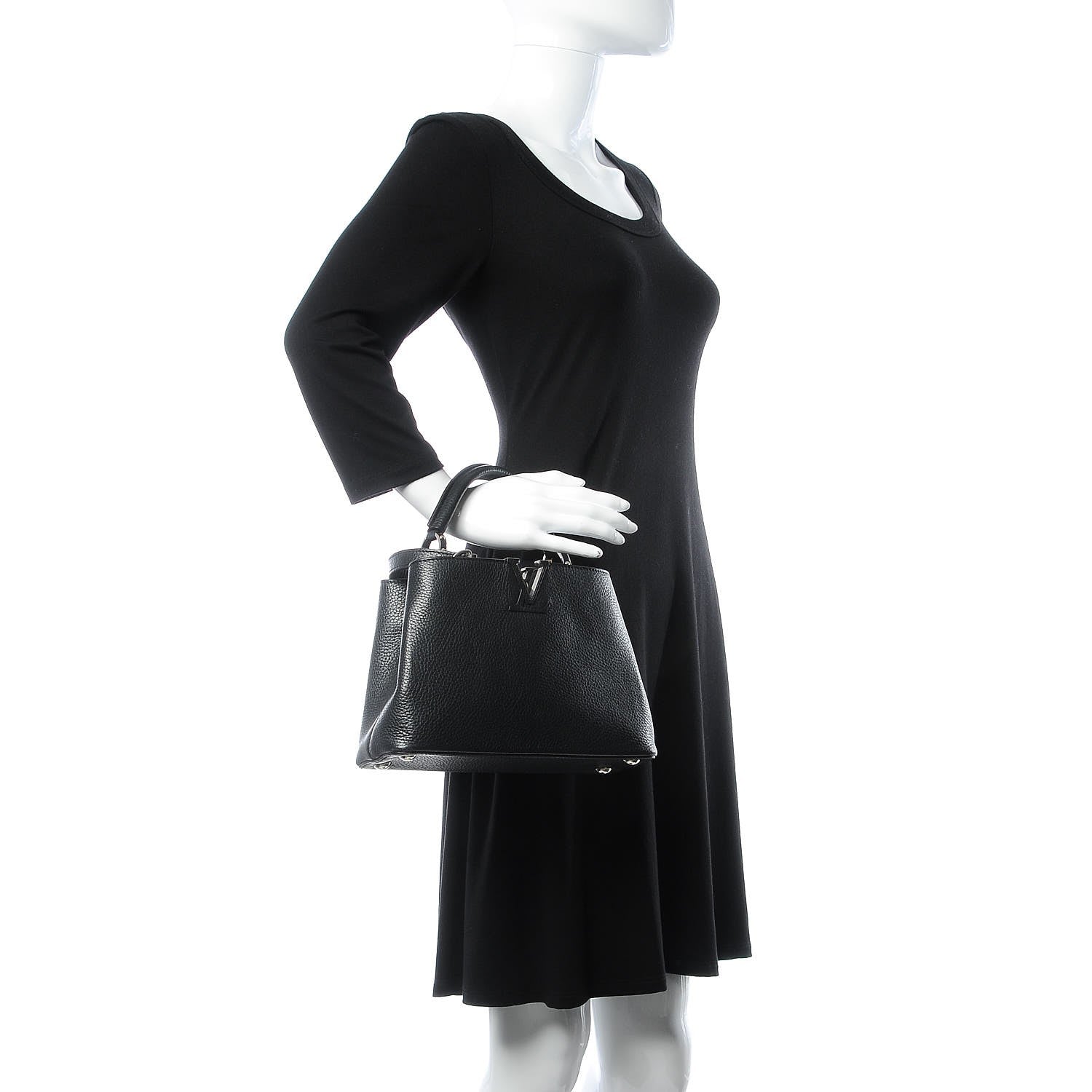 Louis Vuitton Taurillon Capucines BB Black 3 of 7