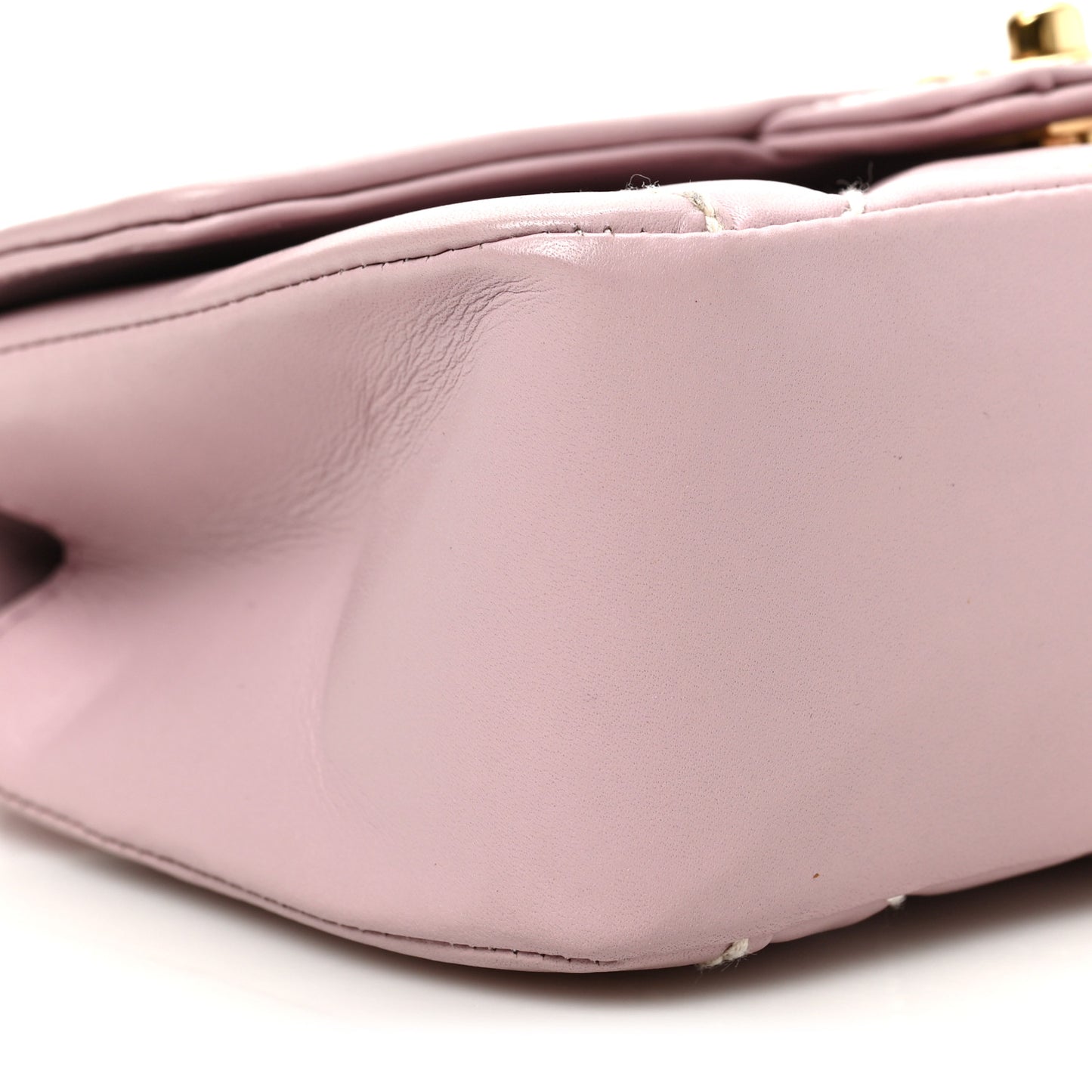 Calfskin Quilted Wild Stitch Mini Flap Light Purple