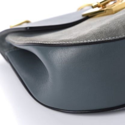 Chloe Suede Smooth Calfskin Drew Shoulder Bag Cloudy Blue 6 of 10