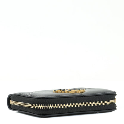 Chanel Lambskin Quilted Chanel 19 Zip Around Coin Purse Wallet Black 3 of 10