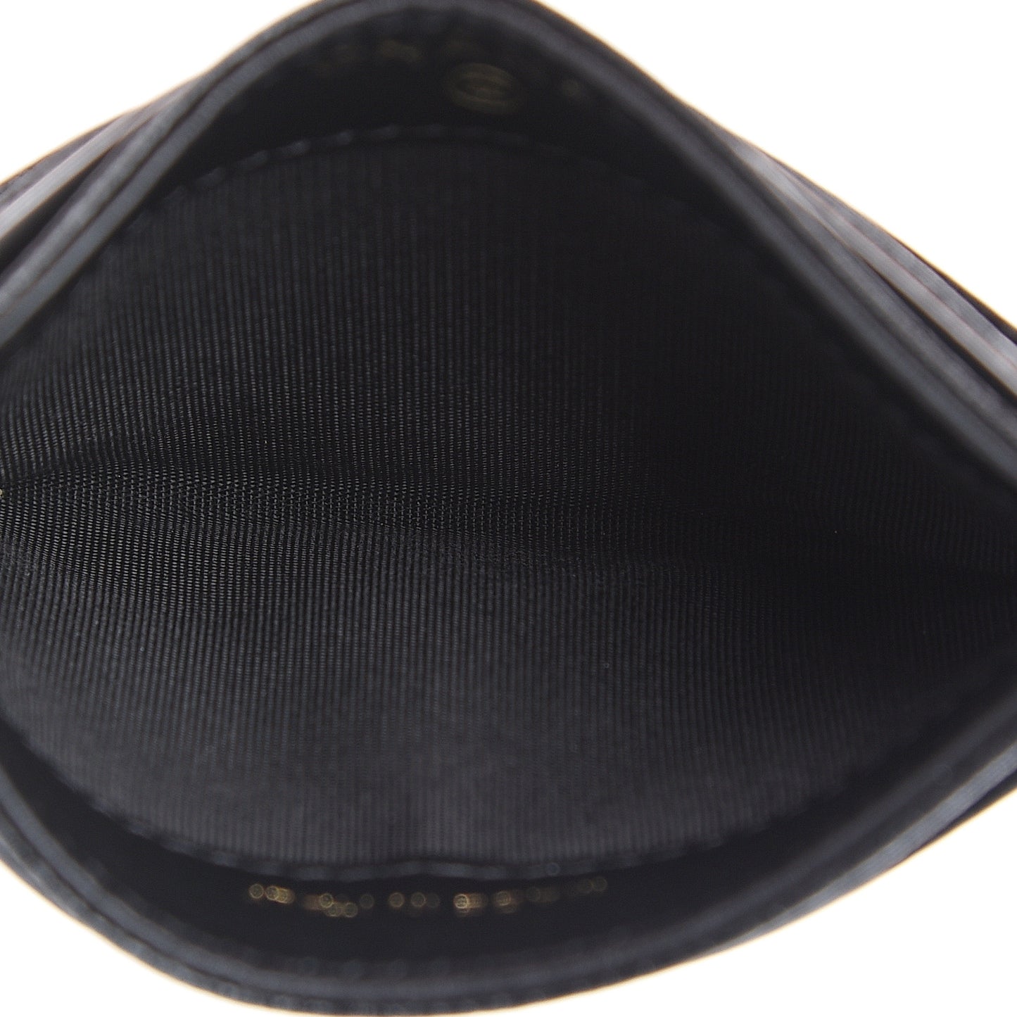 Caviar Camellia Embossed Card Holder Black
