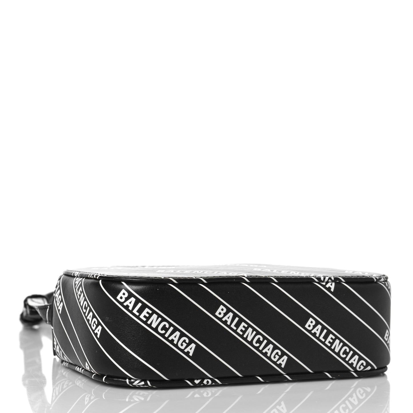 Calfskin Diagonal Allover Logo Print XS Everyday Camera Bag Black White