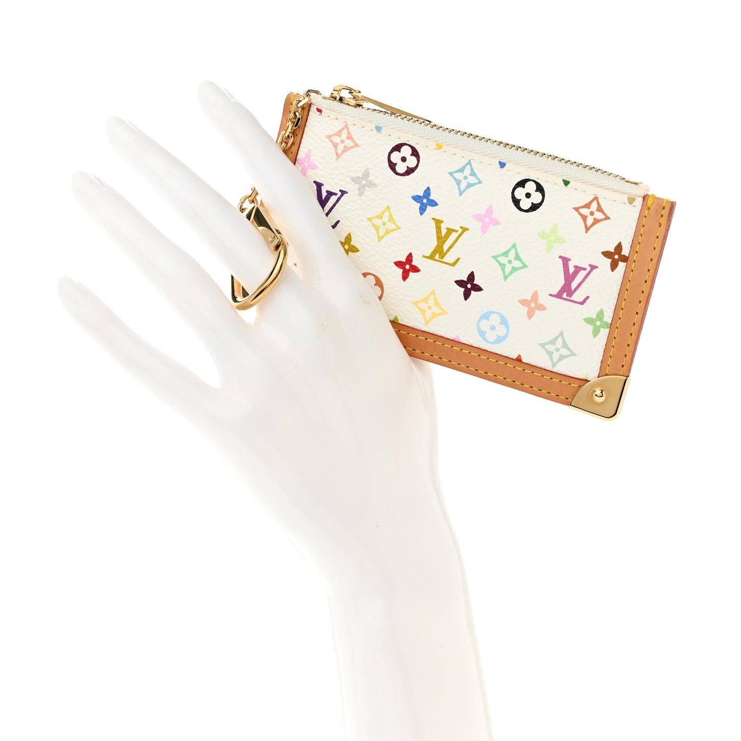 Monogram Multicolor Key Pouch White