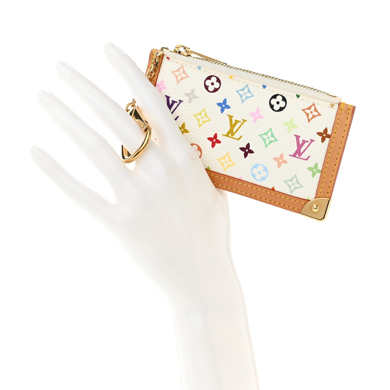 Louis Vuitton Monogram Multicolor Key Pouch White 2 of 6