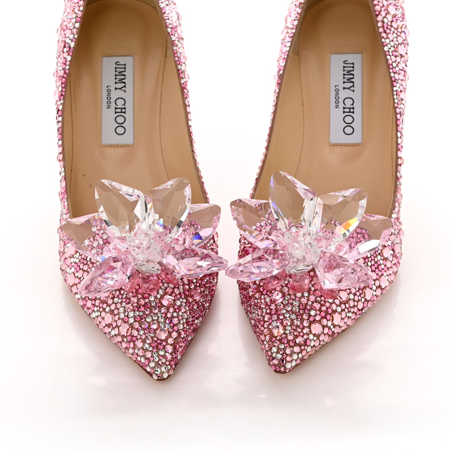 Suede Crystal Alia Pumps 39.5 Rose Mix