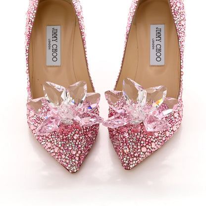 Jimmy Choo Suede Crystal Alia Pumps 39.5 Rose Mix 7 of 11