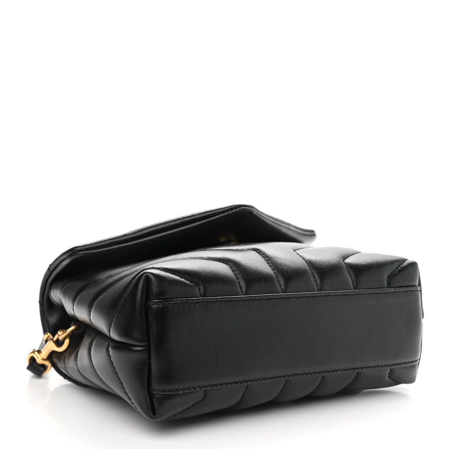 Saint Laurent Calfskin Y Quilted Monogram Toy Loulou Crossbody Bag Black 4 of 11