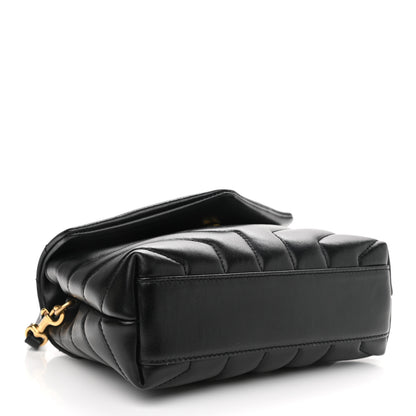 Saint Laurent Calfskin Y Quilted Monogram Toy Loulou Crossbody Bag Black 4 of 11