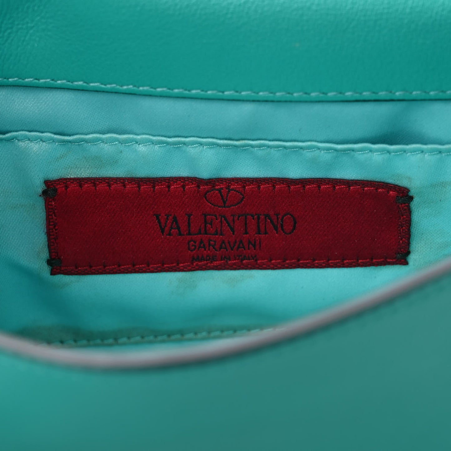 Calfskin Rockstud Flap Wallet On Chain Opaline Green