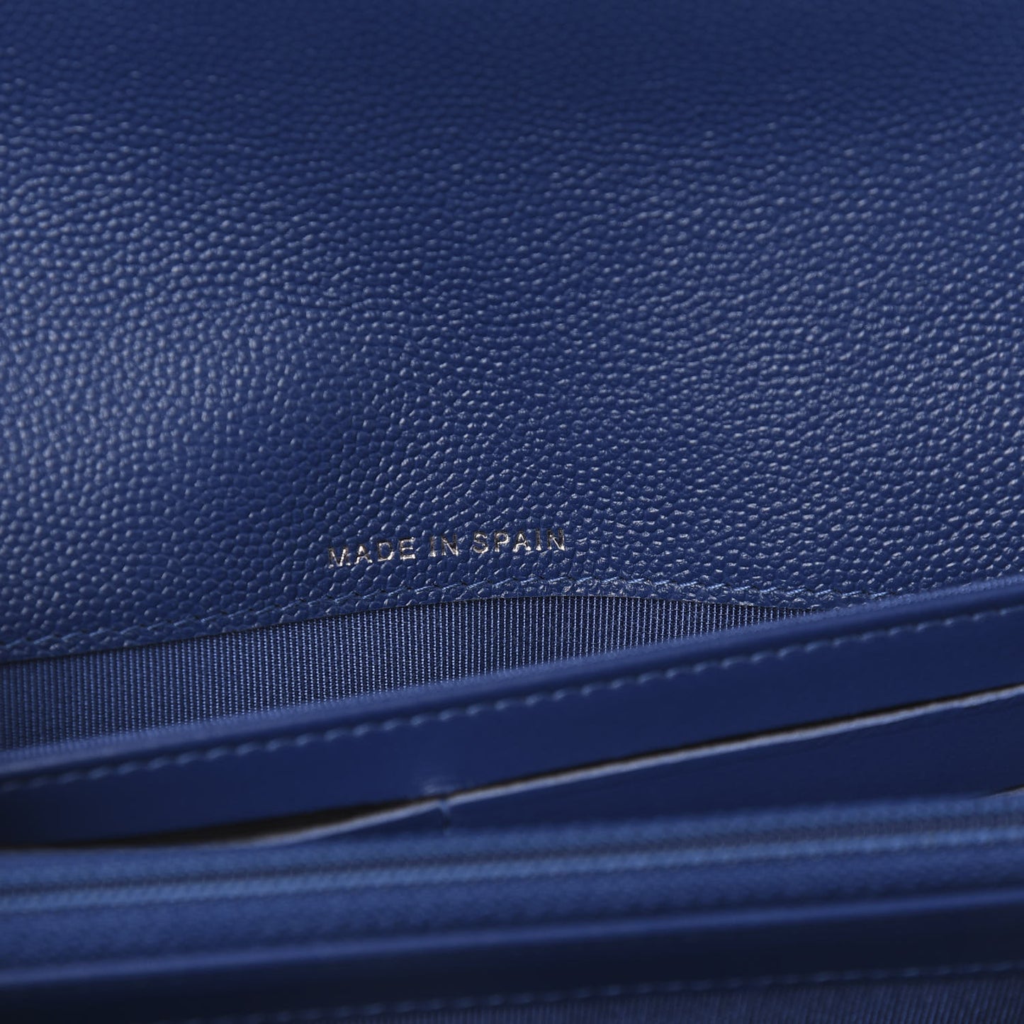 Caviar Quilted Large Gusset Flap Wallet Navy