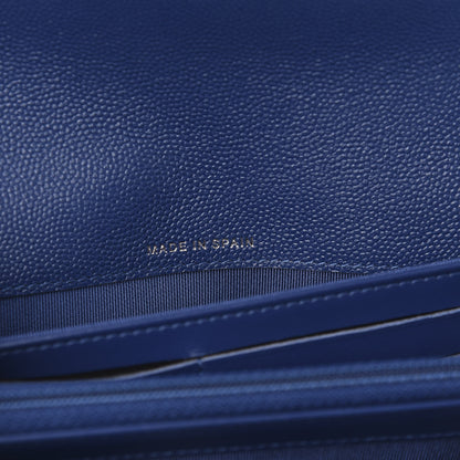 Chanel Caviar Quilted Large Gusset Flap Wallet Navy 9 of 10
