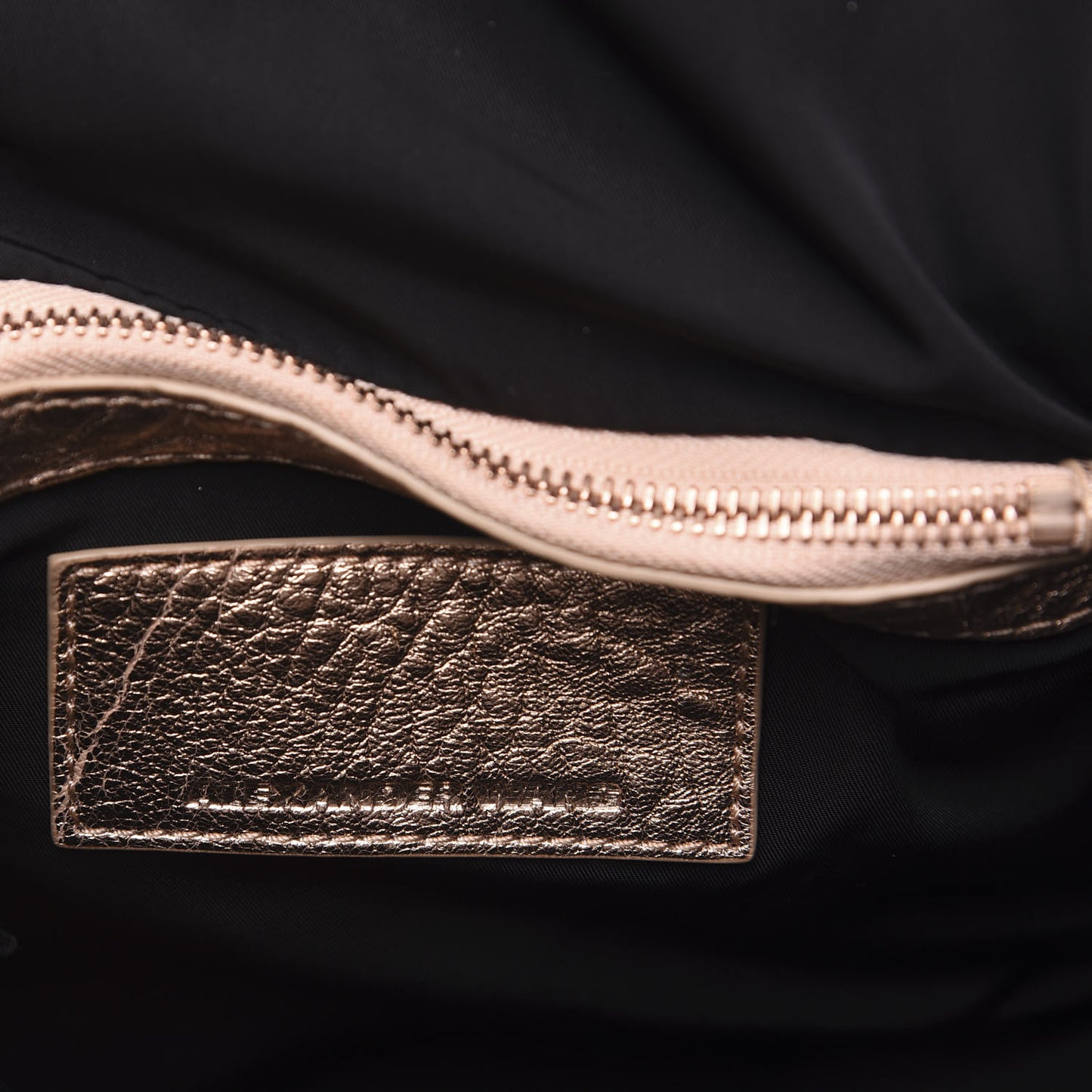 Metallic Pebbled Lambskin Rockie Rose Gold Hardware