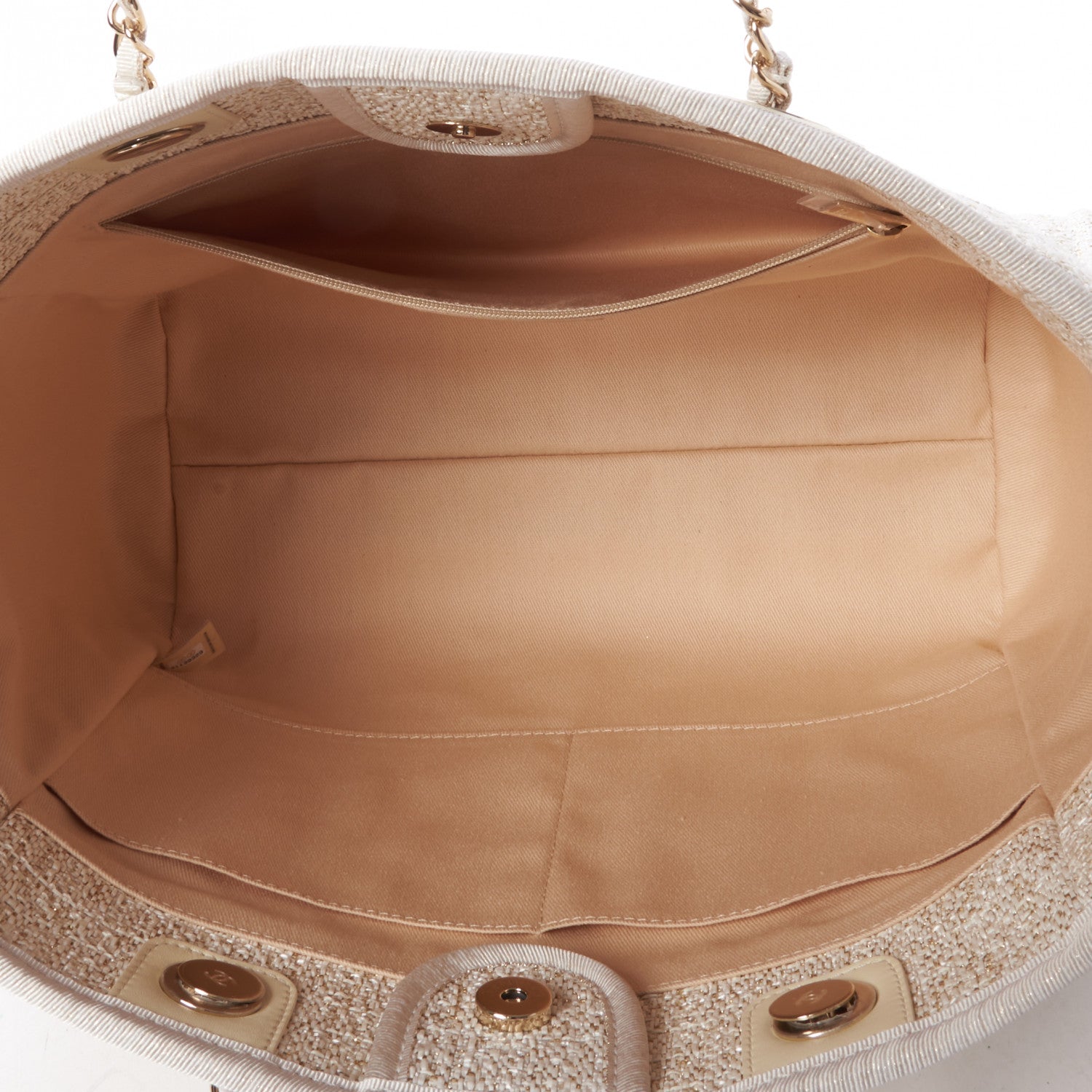 Chanel Lurex Boucle Small Deauville Tote White 4 of 10