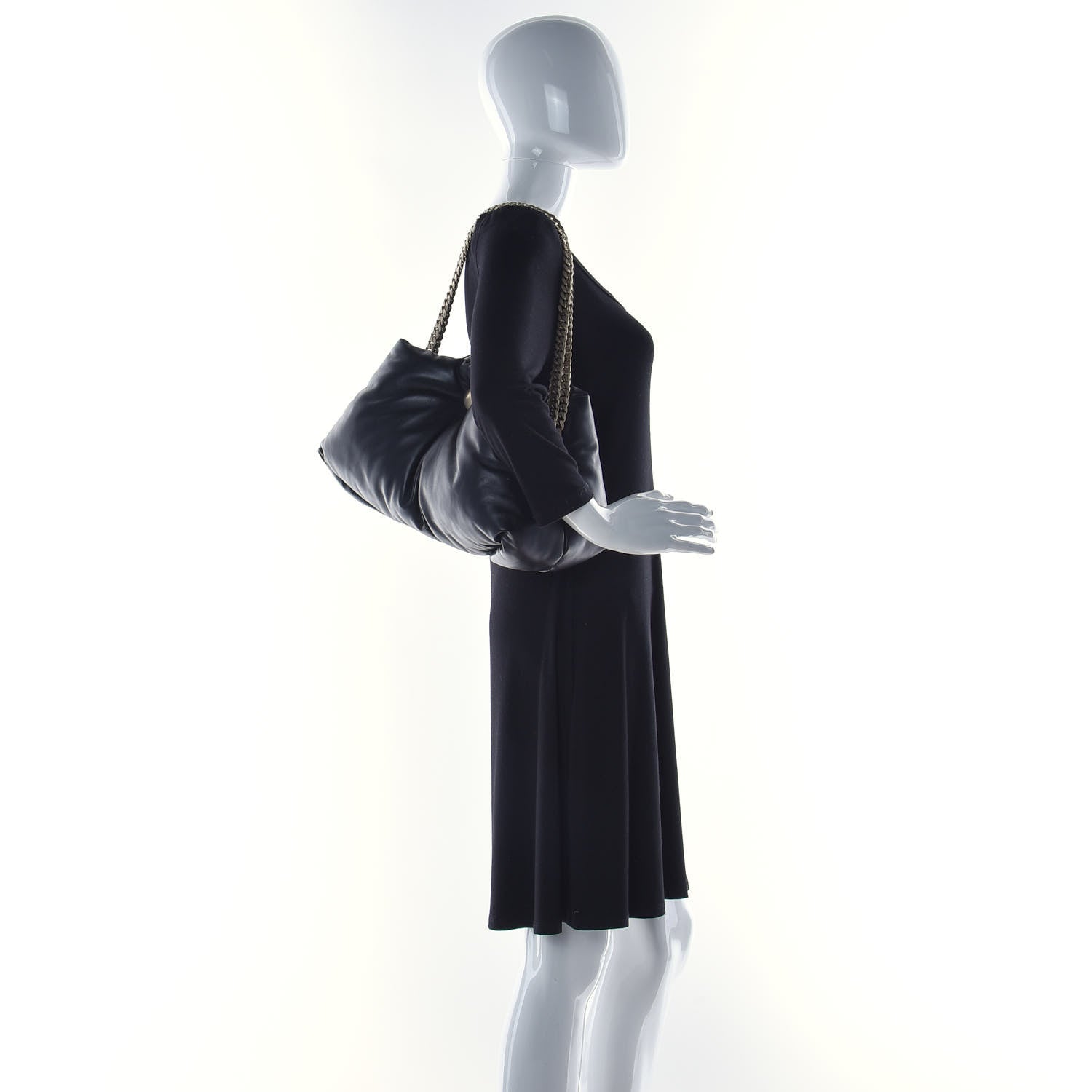 Proenza Schouler Lambskin Puffy Tobo Chain Shoulder Bag Black 2 of 10