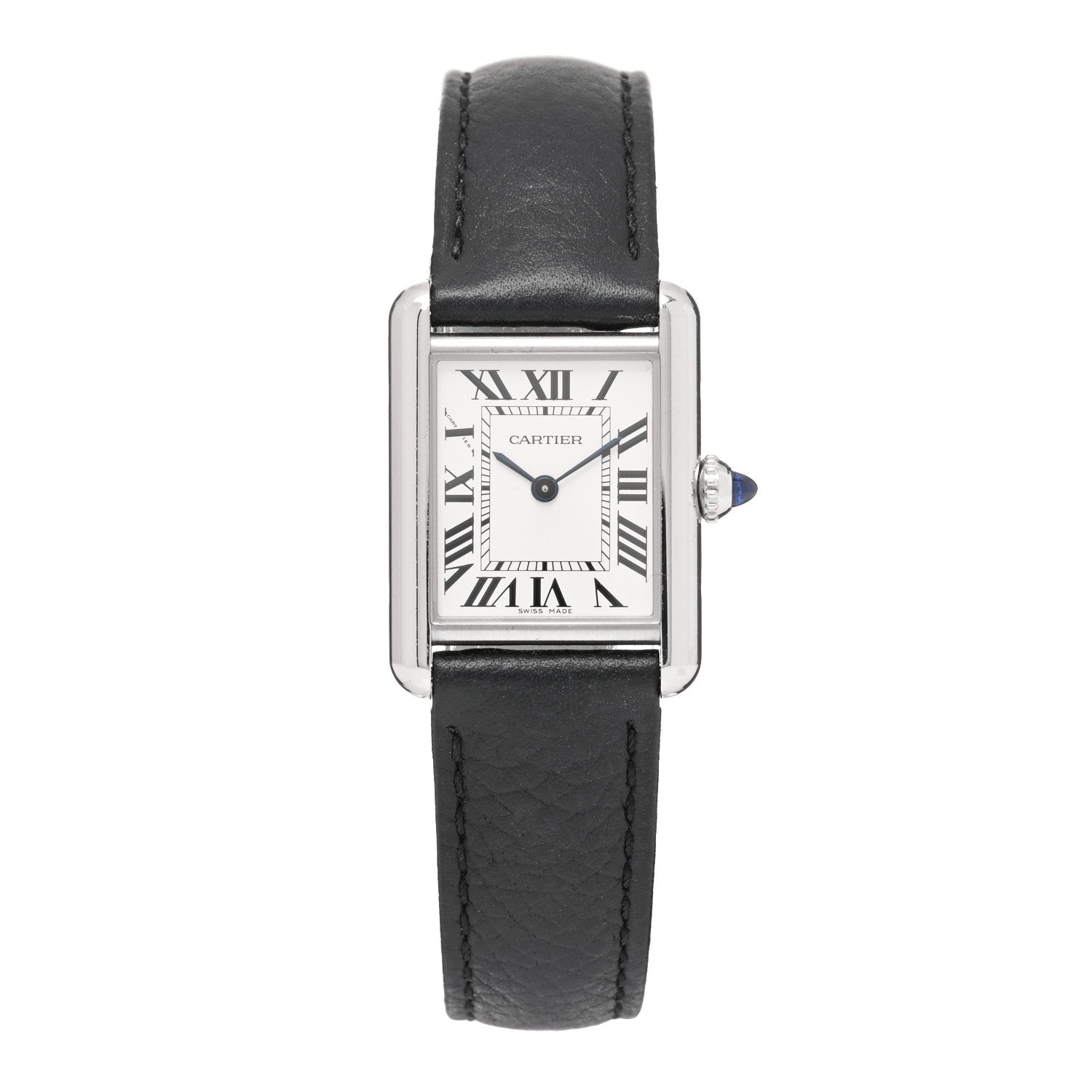 Cartier Stainless Steel Calfskin 22mm Must de Cartier Tank Quartz Watch 1 of 5