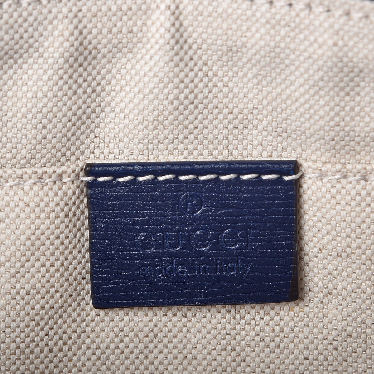 Calfskin Heartbeat Print Large Pouch Blue