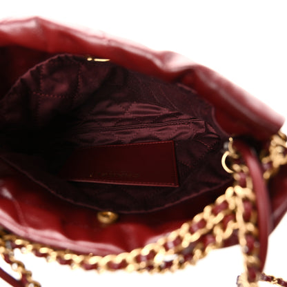 Chanel Shiny Calfskin Quilted Mini Chanel 22 Dark Burgundy 5 of 10