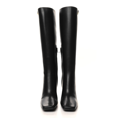 Valentino Garavani Calfskin Vlogo The Bold Edition Knee High 85mm Boots 39 Black 2 of 8