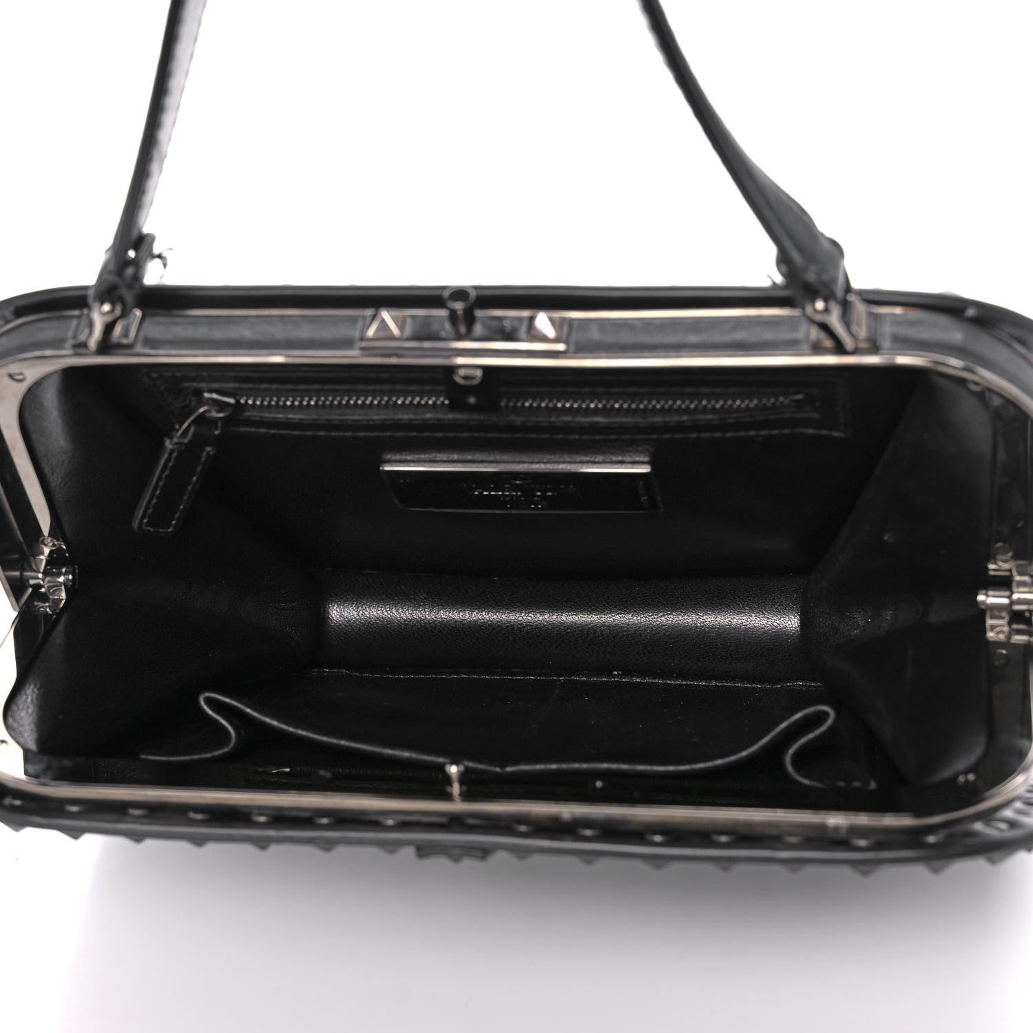 Valentino Garavani Vitello Rockstud All Over Top Handle Bag Black 5 of 13
