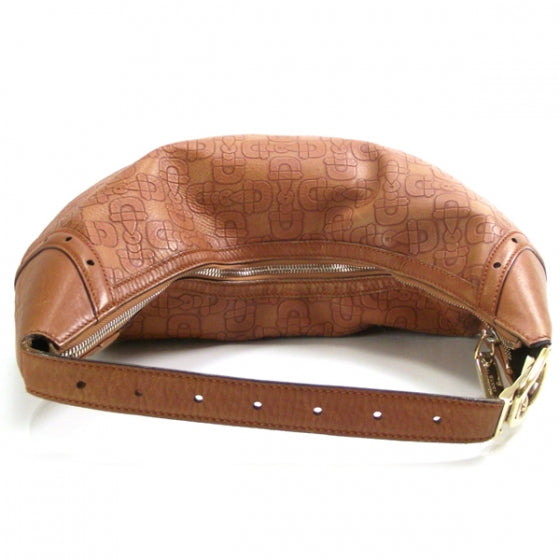 Gucci GGUCCI Calfskin Horsebit Embossed Glam Hobo Tan 5 of 11