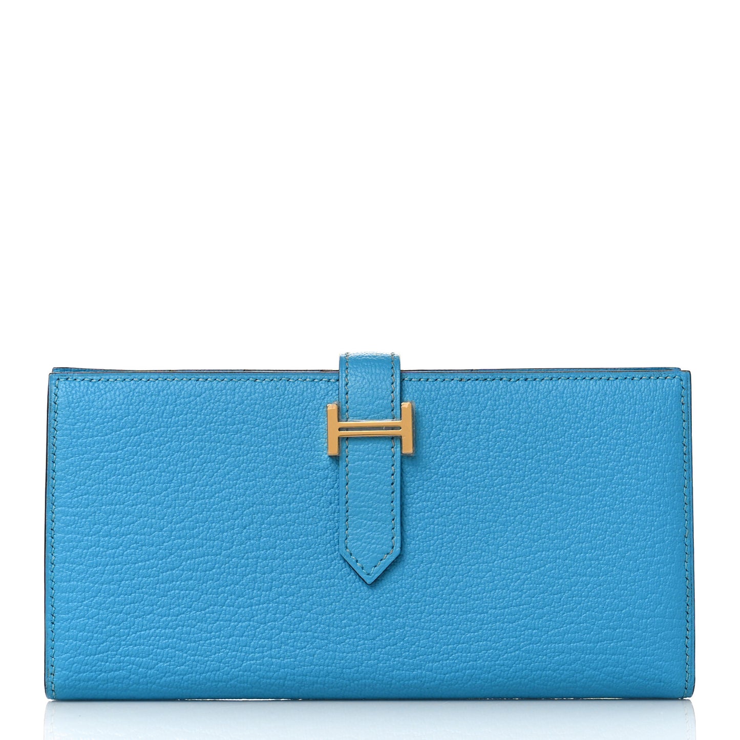Chevre Mysore Bearn Gusset Wallet Bleu Azteque