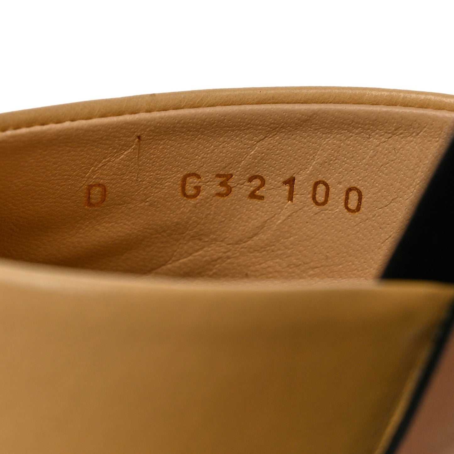 Goatskin Grosgrain Cap Toe Pearl Mule 36 Beige Black