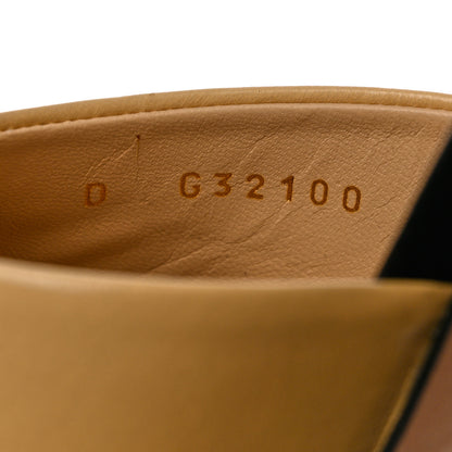 Chanel Goatskin Grosgrain Cap Toe Pearl Mule 36 Beige Black 6 of 13