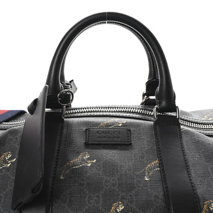 Gucci GG Supreme Monogram Calfskin Web Tigers Medium Carry On Duffle Bag Black Multicolor 6 of 8
