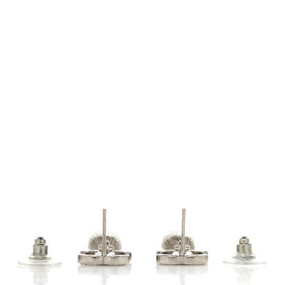 Chanel Crystal CC Teardrop Earrings Silver 3 of 4