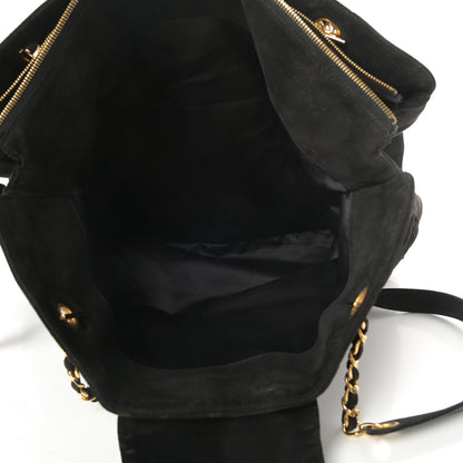 Chanel Suede Quilted XL Weekender Bag Black 7 of 15