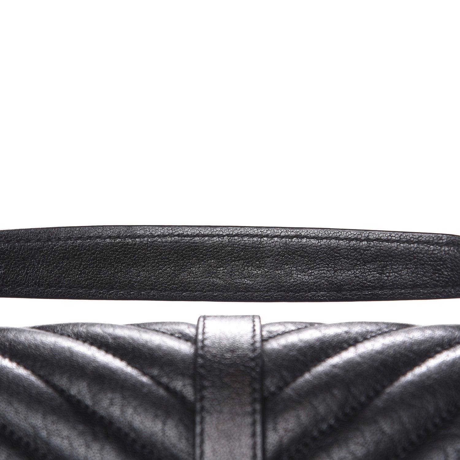 Saint Laurent Sheepskin Matelasse Chevron Monogram Medium College Bag Black 10 of 14