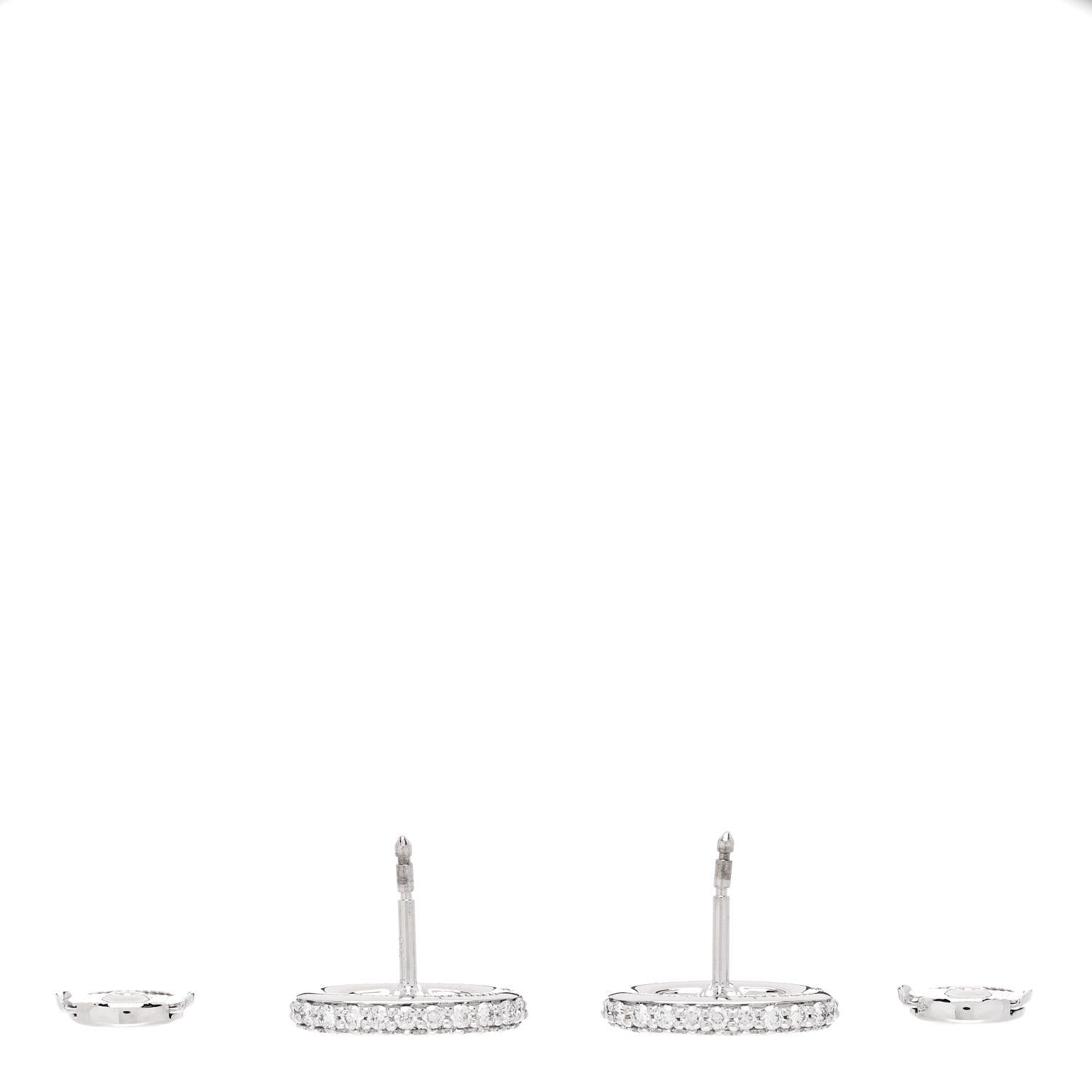 Hermes 18K White Gold Diamond New Farandole Earrings 3 of 6