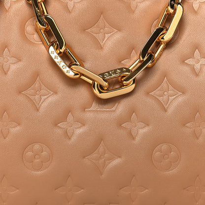 Louis Vuitton Lambskin Embossed Monogram Coussin PM Camel 9 of 11