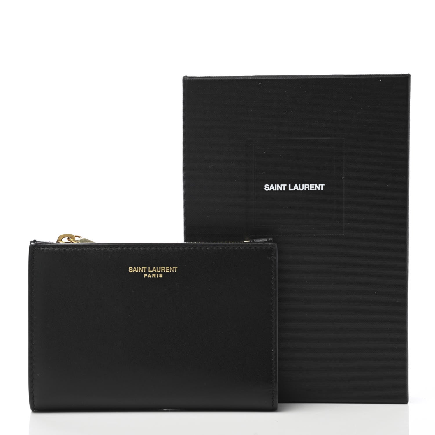 Saint Laurent Calfskin Monogram Bi-Fold Zipped Wallet Black 8 of 8