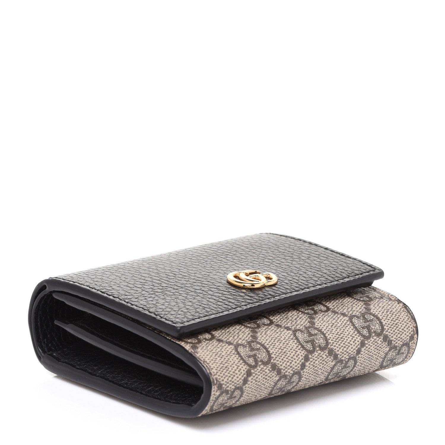 Gucci Dollar Calfskin GG Supreme Monogram Medium GG Marmont Wallet Black Beige Ebony 4 of 7