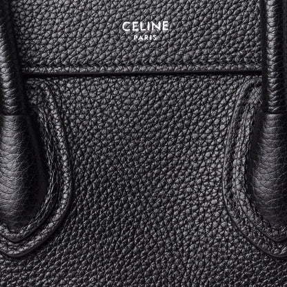 Celine Drummed Calfskin Nano Luggage Black 11 of 11