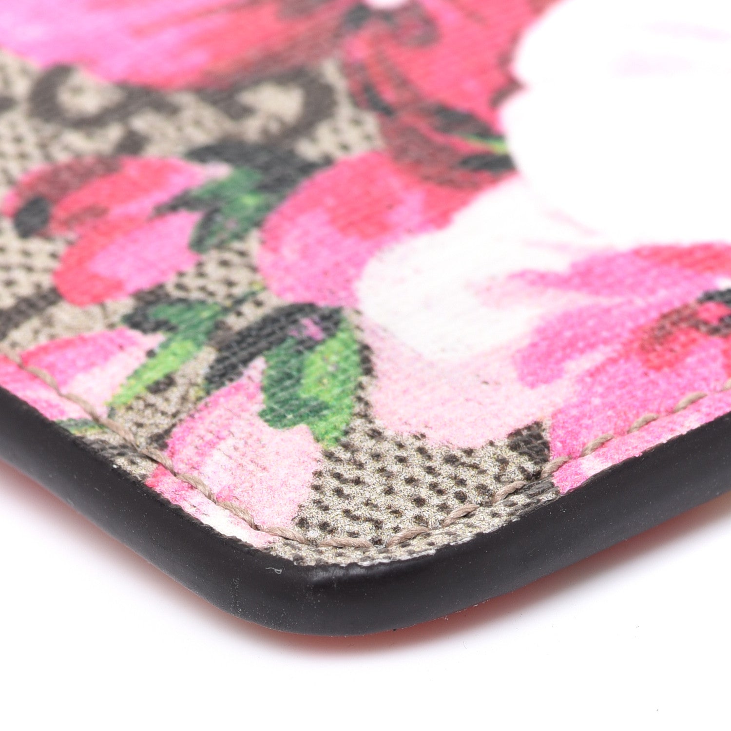 Gucci GG Supreme Monogram Blooms Key Ring Coin Case Beige Multicolor Dry Rose 9 of 11