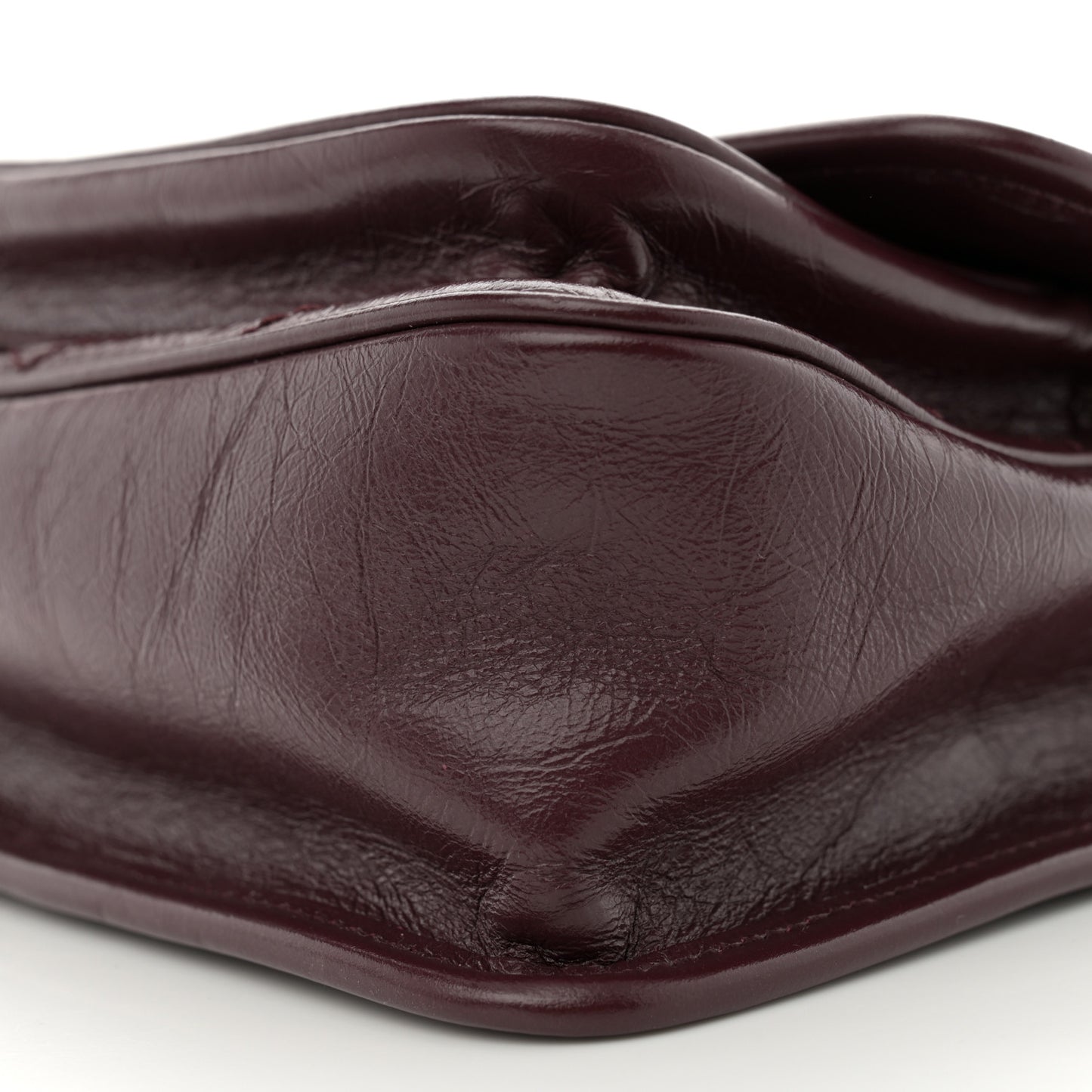 Crinkled Calfskin Matelasse Monogram Baby Niki Chain Satchel Burgundy
