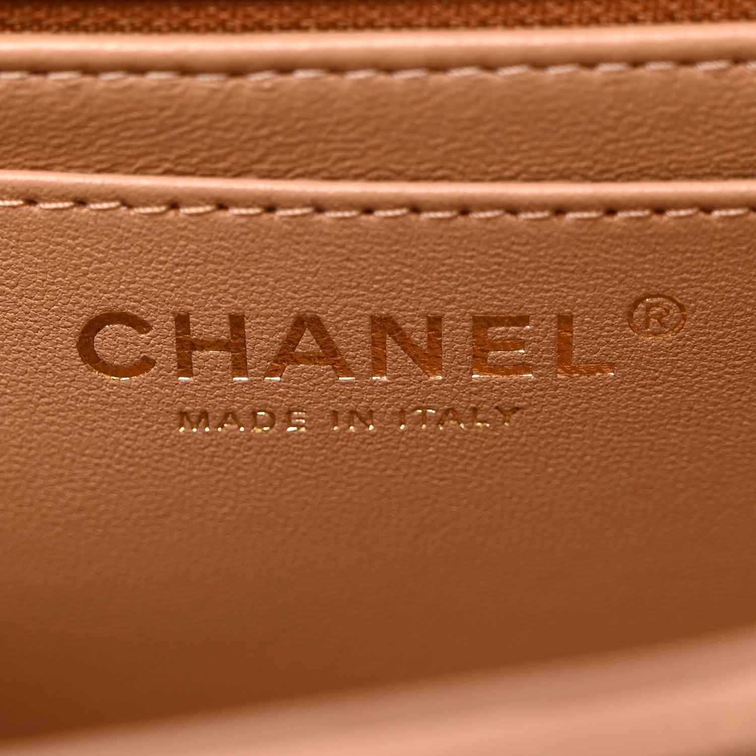 Chanel Lambskin Quilted Mini Top Handle Rectangular Flap Dark Beige 6 of 10