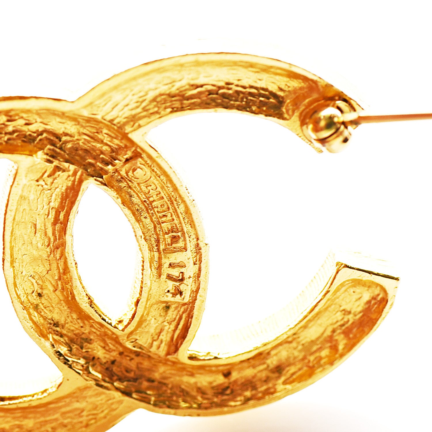 Chanel Crystal CC Brooch Gold 2 of 2
