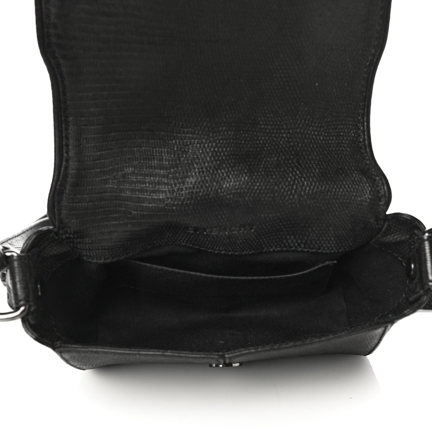 Givenchy Lambskin Lizard Embossed Obsedia Shoulder Bag Black 5 of 16