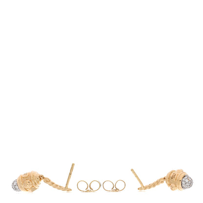 David Yurman 18K Yellow Gold Diamond Renaissance Drop Earrings 3 of 4