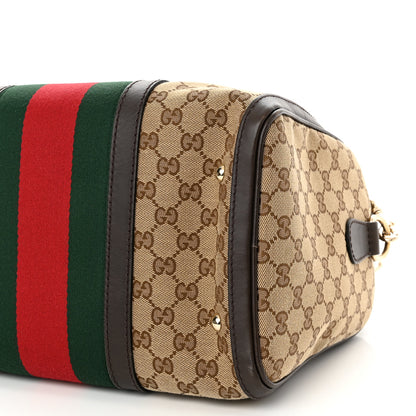 Gucci Monogram Vintage Web Medium Boston Dark Brown 10 of 11