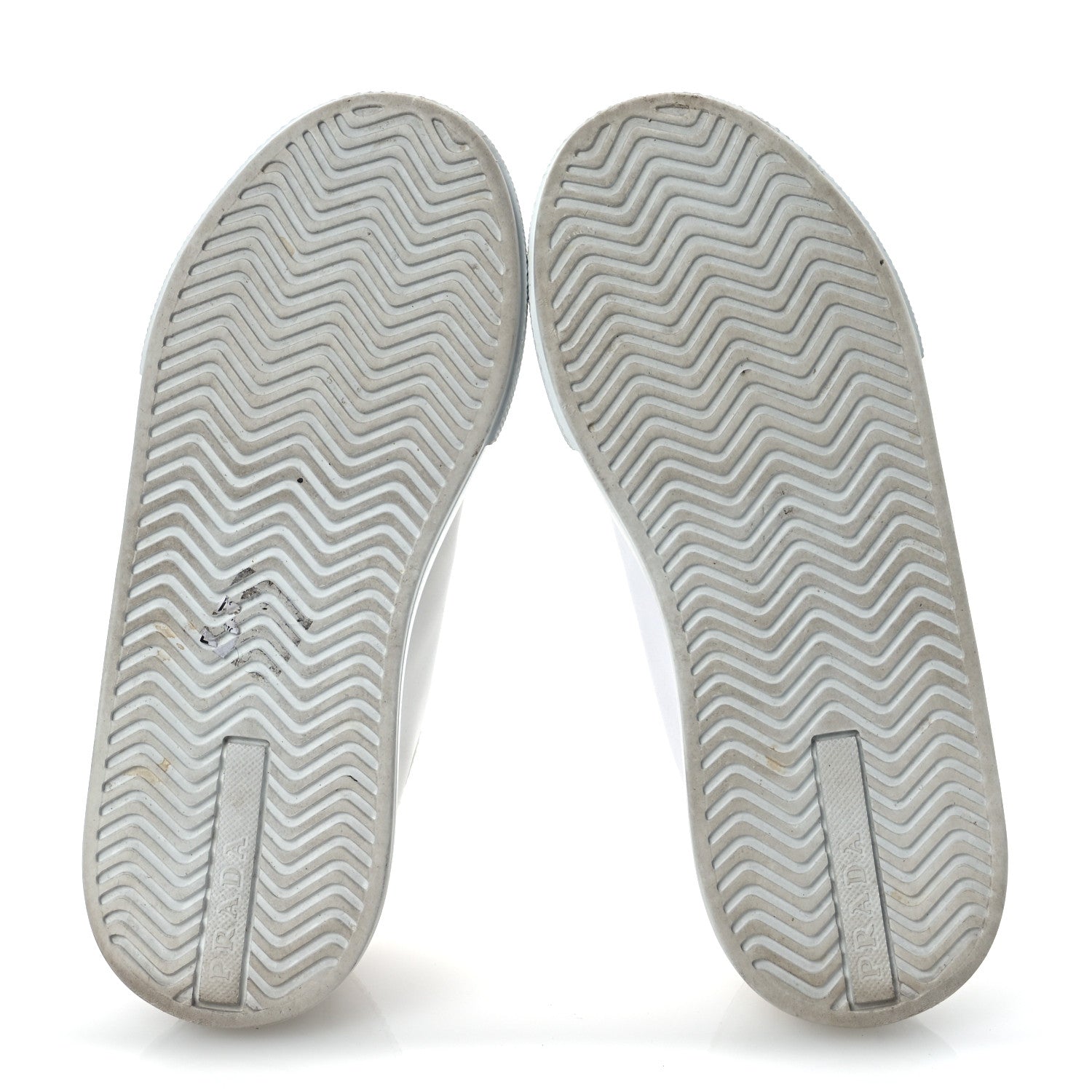 Prada Nylon Gabardine Triangle Logo Platform Sneakers 37 White 7 of 15