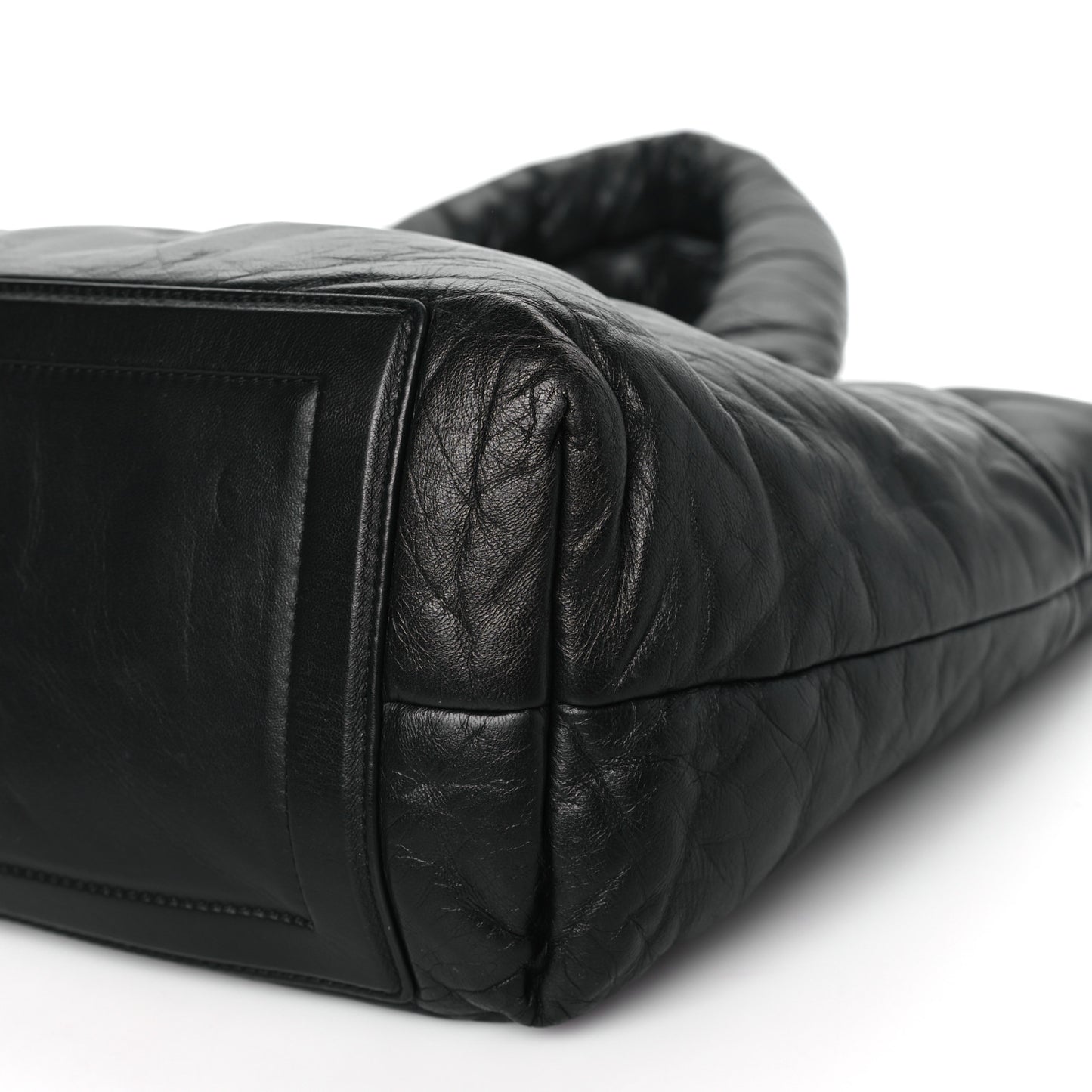Lambskin Quilted Small Coco Cocoon Reversible Tote Black