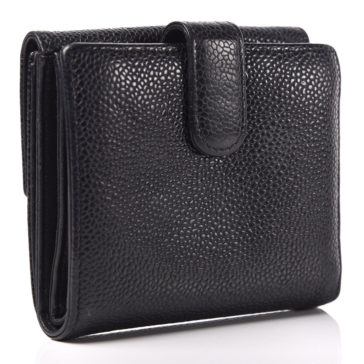 Caviar Timeless CC Compact Flap Wallet Black