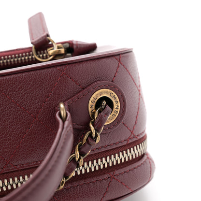 Chanel Shiny Calfskin Goatskin Quilted Small Coco Curve Vanity Burgundy 11 of 14