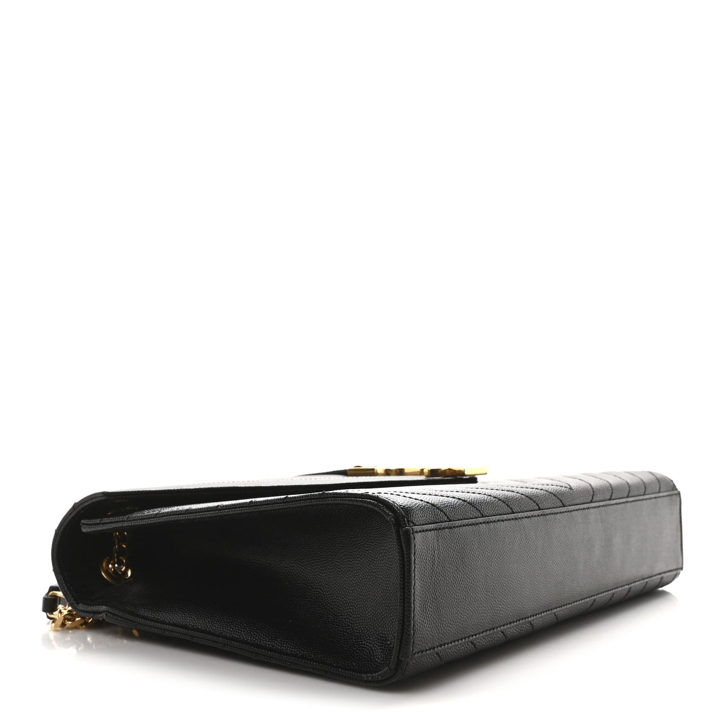 Grain De Poudre Matelasse Chevron Large Monogram Satchel Black